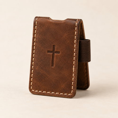 Men Saved Genuine Leather Bookmark